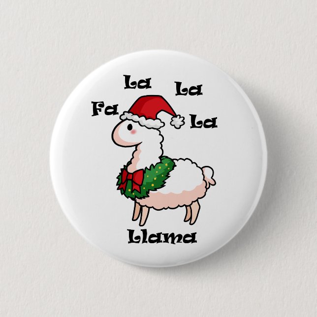 Fa La La La Llama 6 Cm Round Badge (Front)