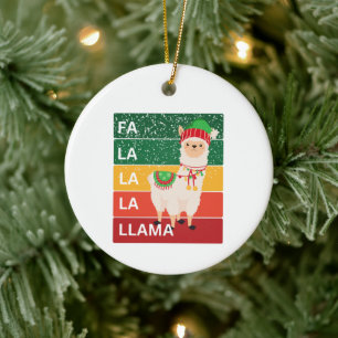 FA LA LA LA LLAMA CERAMIC ORNAMENT