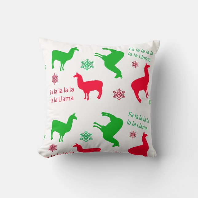 Fa la la la LLama Christmas Holidays Festive Cushion (Front)