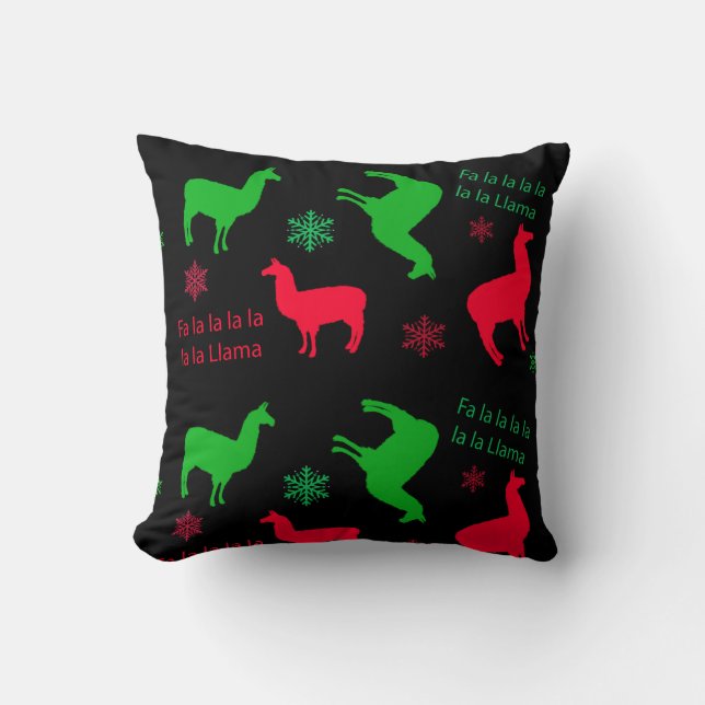 Fa la la la LLama Christmas Holidays Festive Cushion (Front)