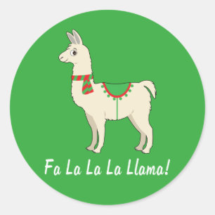 Fa La La La Llama! Classic Round Sticker