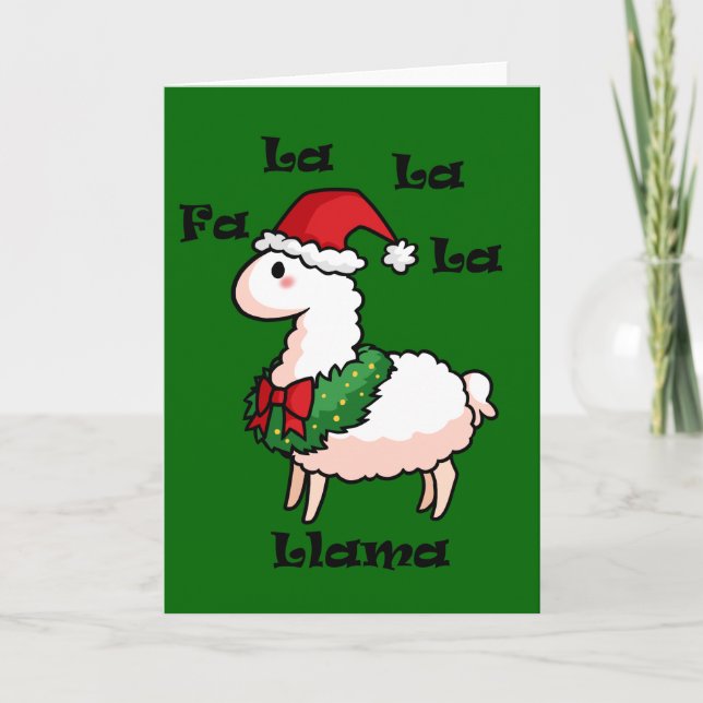Fa La La La Llama Holiday Card (Front)