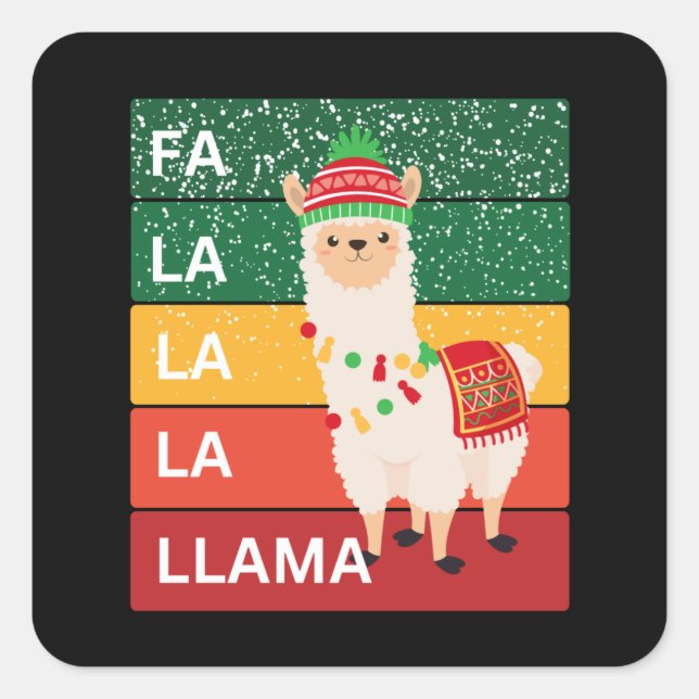 FA LA LA LA LLAMA SQUARE STICKER (Front)
