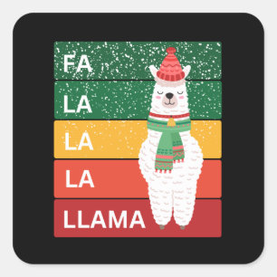 FA LA LA LA LLAMA SQUARE STICKER