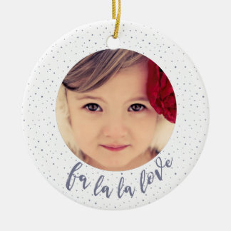 Fa La La La Love Christmas Photo Tree Ornament
