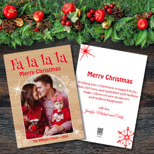 fa la la la, merry christmas arch photo farmhouse  holiday card