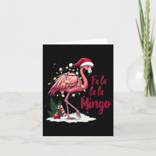 Fa La La La Mingo Flamingo Christmas Light Snow Me Card