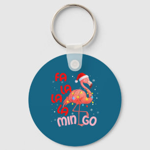 Fa La La La Mingo Flamingo Christmas Men Women Kid Key Ring