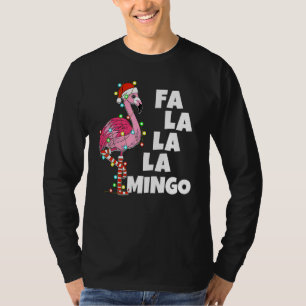 Fa La La La Mingo Flamingo Christmas Xmas Lights H T-Shirt