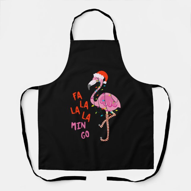 Fa La La La mingo Flamingo For Christmas Xmas Apron (Front)