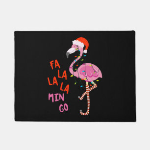 Fa La La La mingo Flamingo For Christmas Xmas Doormat