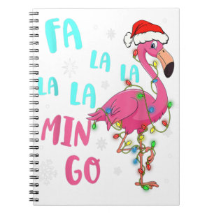 Fa La La La Mingo Flamingo For Christmas Xmas Paja Notebook