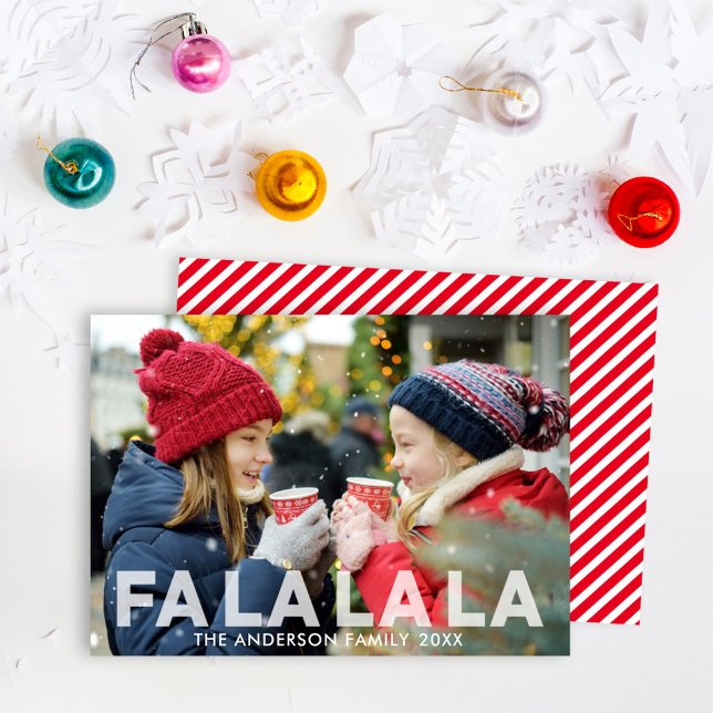 Fa La La La Modern Translucent Overlay Photo Holiday Card (Creator Uploaded)