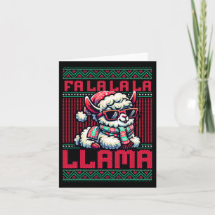 Fa La La La Party Llama Funny Christmas Ugly Sweat Card