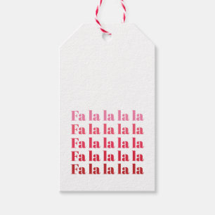 "Fa La La La" Pink Christmas Gift Tags