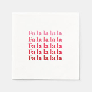 "Fa La La La" Pink Christmas Napkins