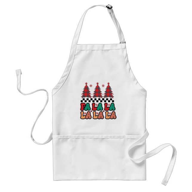 Fa la la la Retro Groovy Christmas Holidays Standard Apron (Front)