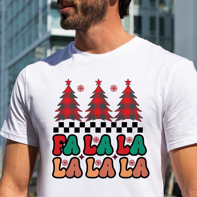 Fa la la la Retro Groovy Christmas Holidays Tri-Blend Shirt (Fa la la la Retro Groovy Christmas Holidays T-Shirt)