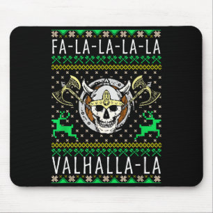 Fa-la-la-la Valhalla-la Viking God Ugly Christmas  Mouse Pad