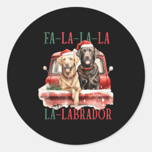 Fa La La Labrador Funny Christmas  Classic Round Sticker