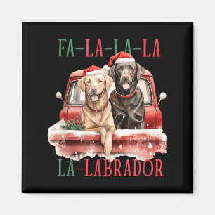 Fa La La Labrador Funny Christmas Magnet