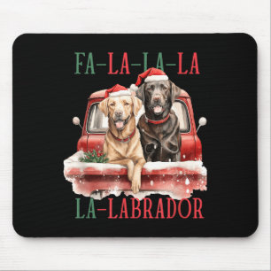 Fa La La Labrador Funny Christmas Mouse Pad