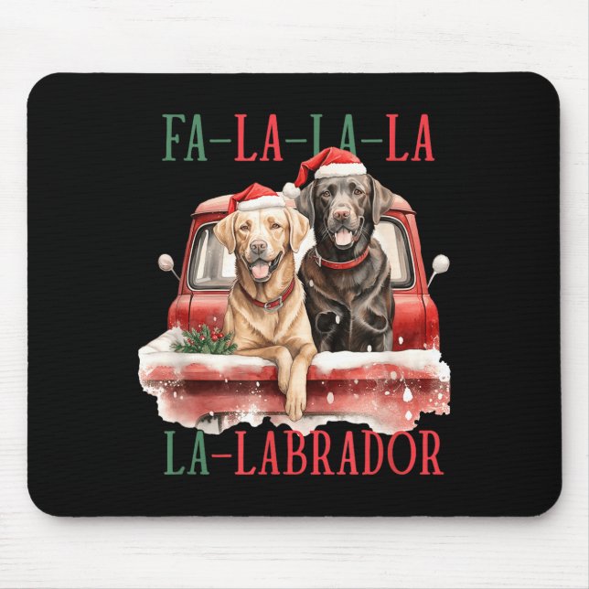 Fa La La Labrador Funny Christmas  Mouse Pad (Front)