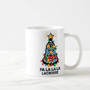 Fa La La Lacrosse Player Christmas Tree Lights Xma Coffee Mug