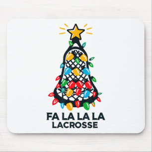 Fa La La Lacrosse Player Christmas Tree Lights Xma Mouse Pad