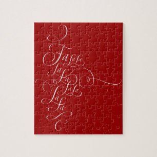 Fa la la lala - Christmas Lettering - Deck the Hal Jigsaw Puzzle