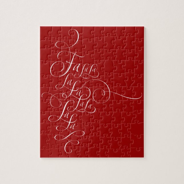 Fa la la lala - Christmas Lettering - Deck the Hal Jigsaw Puzzle (Vertical)