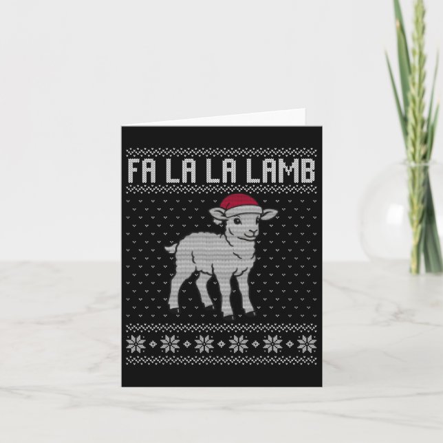 Fa La La Lamb Ugly Sweater  Card (Front)