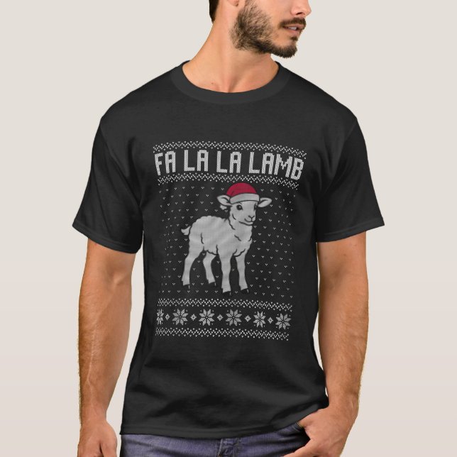 Fa la la lamb ugly sweater funny sheep Christmas Z (Front)