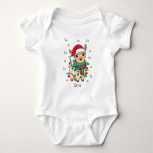 Fa La La Llama Baby – Funny Christmas Llama Bodysuit