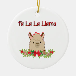 Fa La la Llama Ceramic Ornament