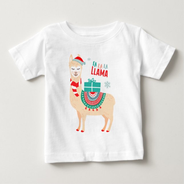 Fa La La Llama | Christmas Baby T-Shirt (Front)