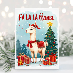 Fa La La Llama Christmas Card