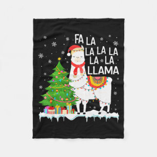 Fa La La Llama Christmas Funny Xmas Pyjamas Animal Fleece Blanket