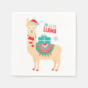 Fa La La Llama   Christmas Napkin