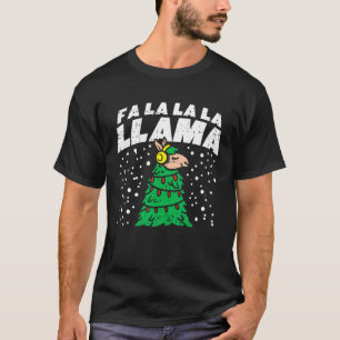 Fa la la Llama Christmas Tree Alpaca Xmas Animal L T-Shirt