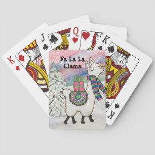 Fa La La Llama Fun Modern Christmas Playing Cards