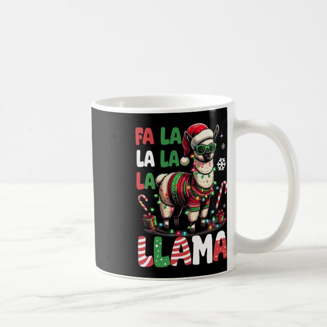 Fa La La Llama Funny Llama Christmas Animal Lover  Coffee Mug (Right)