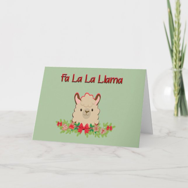 Fa La La Llama Holiday Card (Front)