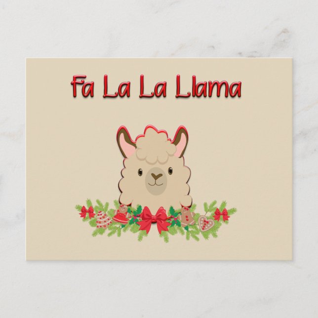 Fa La La Llama Postcard (Front)