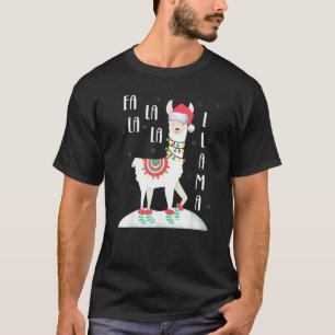 Fa La La Llama  Santa Christmas Funny  Xmas T-Shirt