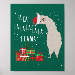 Fa La La Llama Shirt - Llama Christmas Poster