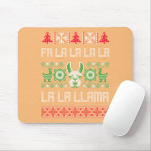 Fa La La Llama Shirt - Ugly Christmas Sweater Llam Mouse Pad