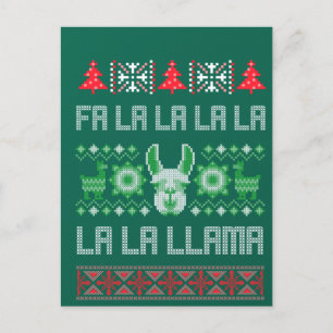 Fa La La Llama Shirt - Ugly Christmas Sweater Llam Postcard