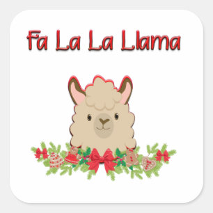 Fa La La Llama Square Sticker