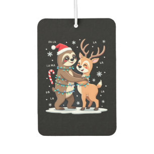 Fa La La Llama Xmas Lights Sloth Riding Llama Chri Car Air Freshener